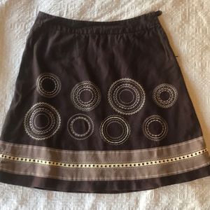 Talbots brown linen skirt sz 14